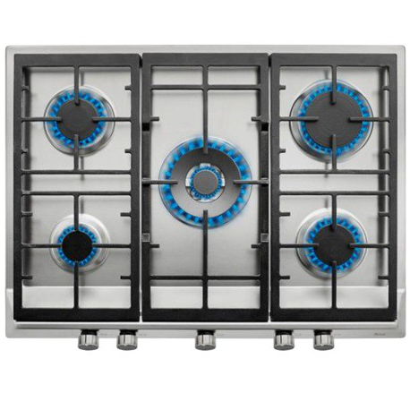 Encimera a gas  TEKA EX/70.1 5G AI AL DR CI NAT (E1), 5 zonas, Inoxidable,
