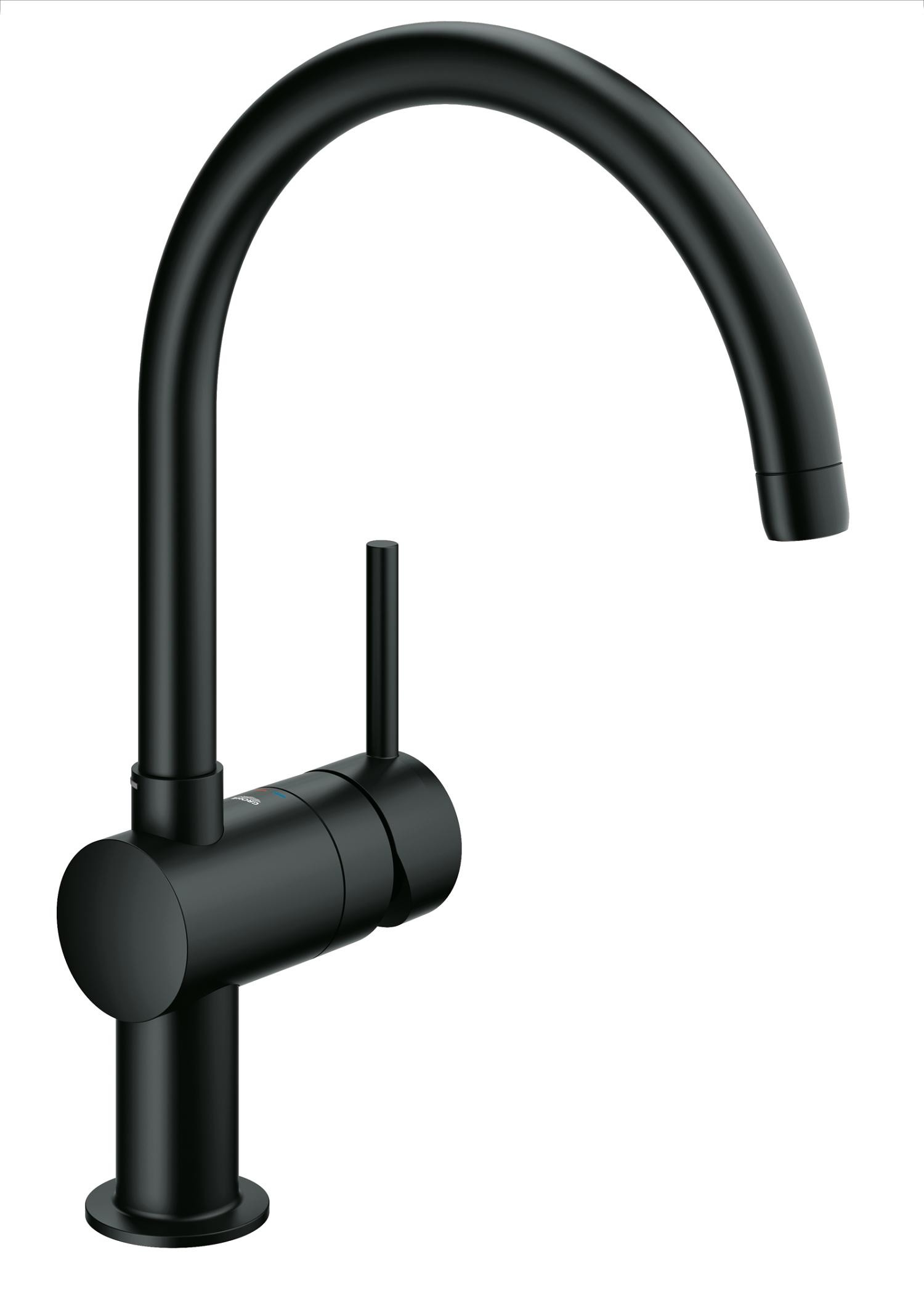 Grifo de cocina GROHE 32917KS0 Minta monom. fregadero caño C negro