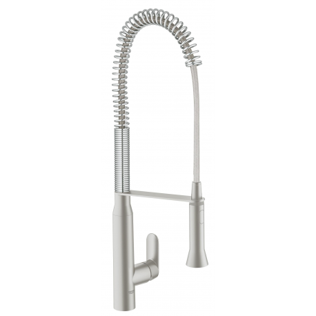 Grifo de cocina GROHE 32950DC0 K7 freg.profesional cromo mate, Cromo, Sobre encimera