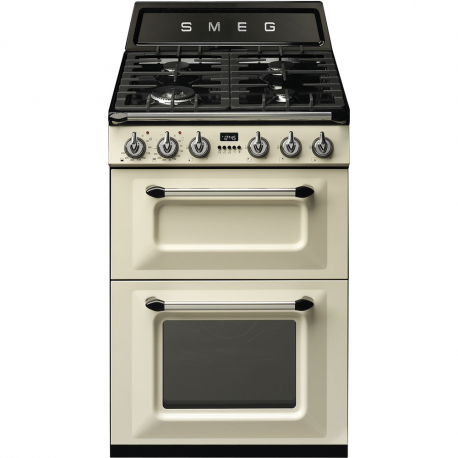 Cocina a gas  SMEG TR62P, 4 zonas, Crema, Zona Gigante