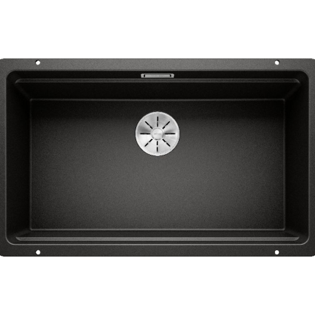 Fregadero bajo encimera BLANCO ETAGON 700-U BLACK 525891, Una cubeta, Negro, acabado sintético