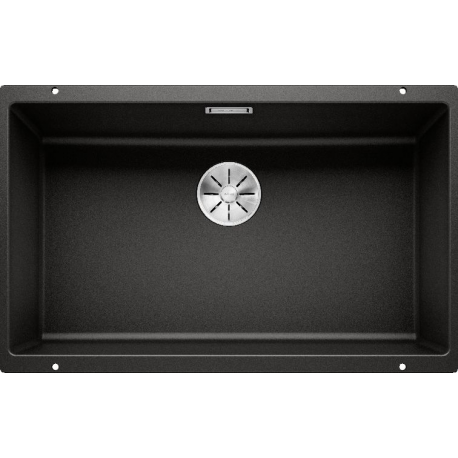 Fregadero bajo encimera BLANCO SUBLINE 700-U BLACK 526001, Una cubeta, Negro, acabado sintético