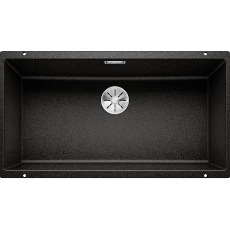 Fregadero bajo encimera BLANCO SUBLINE 800-U BLACK 526005, Una cubeta, Negro, acabado sintético