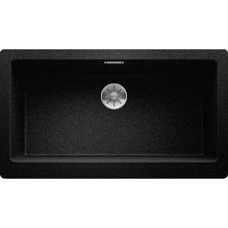 Fregadero bajo encimera BLANCO VINTERA XL 9-UF BLACK 526110, Dos cubetas, Negro, acabado sintético