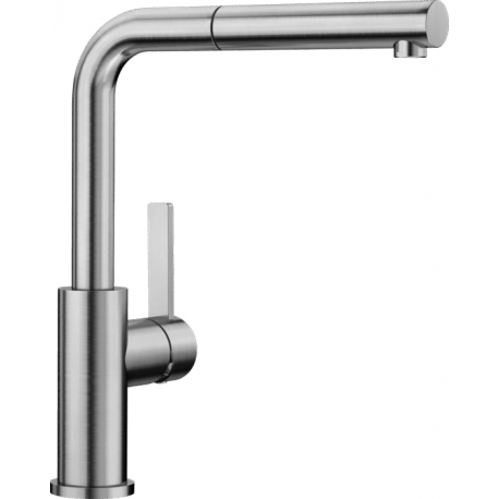 Grifo de cocina BLANCO 523123 LANORA-S INOX CEPILLADO, Inoxidable, extraible  Sobre encimera