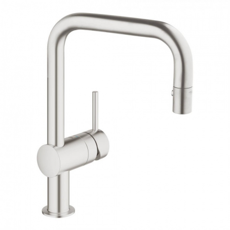 Grifo de cocina GROHE 32322DC0 Minta monom. fregadero U-caño extr mate