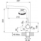 Grifo de cocina FRANKE MONOMANDO LINA L SWIVEL CROMADO. 115.0693.230. Cromo. Sobre encimera