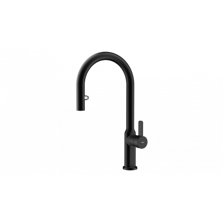 Grifo de cocina OVAL 9382 NEGRO. 116020015. Negro. extraible. Sobre encimera