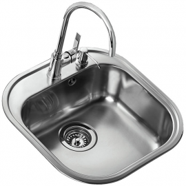 Fregadero  sobre encimera TEKA TEKAWAY STYLO 1C Ø / IN 995. 12107070, Una cubeta, Inoxidable, acabado acero, Menor o igual a 4