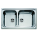 Fregadero  sobre encimera TEKA CLASSIC 2C 86 3œ C/S/REB SF. 10119021, Dos cubetas, Inoxidable, acabado acero, 90 cm