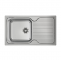 Fregadero sobre encimera TEKA CLASSIC 1C 1E REV 3œ C/REB SF U/D. 10119013, Una cubeta, con escurridor, Inoxidable