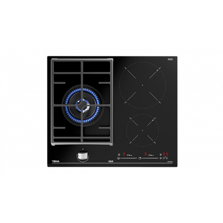 Encimera mixtas TEKA INDUGAS HYBRID JZC 63312 ABN. 112570112, 3 zonas, Negro, acabado premium, Zona grande gas