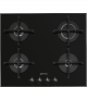 Encimera a gas SMEG PV164B3, 4 zonas, Negro,