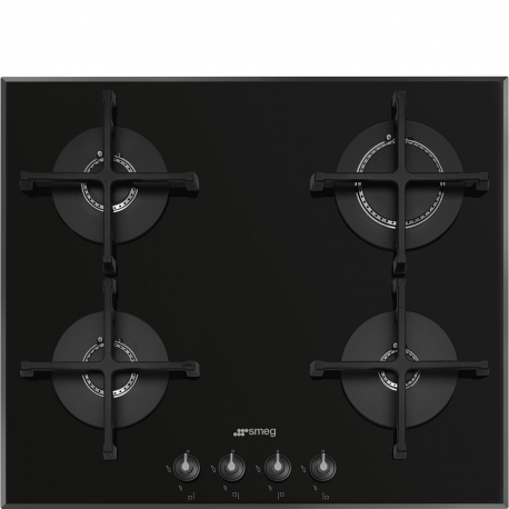Encimera a gas SMEG PV164B3, 4 zonas, Negro,