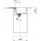 Fregadero sobre encimera FRANKE CNG-611-62 ONYX FREG. CENTRO. 114.0691.255. Una cubeta, Silver, acabado sintético. Para mueble