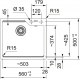 Fregadero sobre encimera FRANKE UBG 610-56 ONYX FREG. URBAN. 114.0697.776. Una cubeta, Negro, acabado sintético. Para mueble d