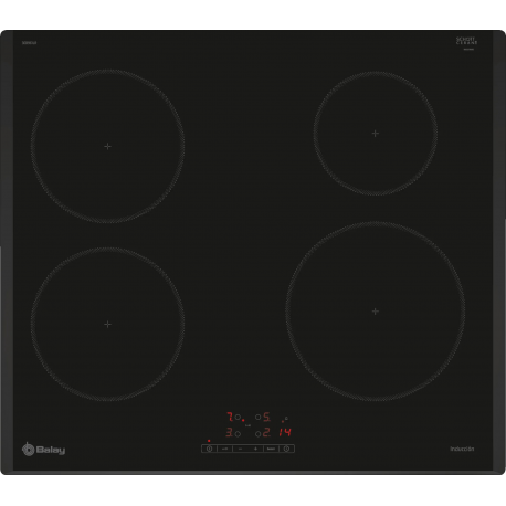 Encimera Inducción BALAY3EB961LR, 4 zonas, Negro, acabado biselado