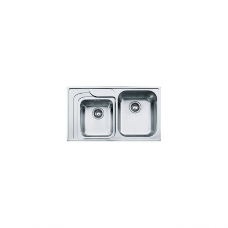 Fregadero sobre encimera FRANKE** ZOX-620 INOX, Dos cubetas, Inoxidable, acabado acero