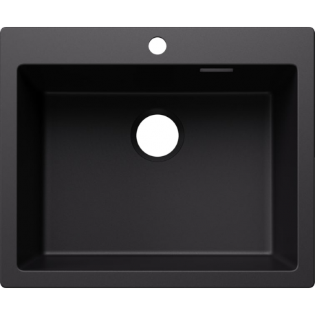 Fregadero sobre encimera BLANCO PLEON 6 NEGRO S/ JGO DE VALVULA. 527770. Una cubeta, Negro. Sin juego de valvulas. Para mueble 