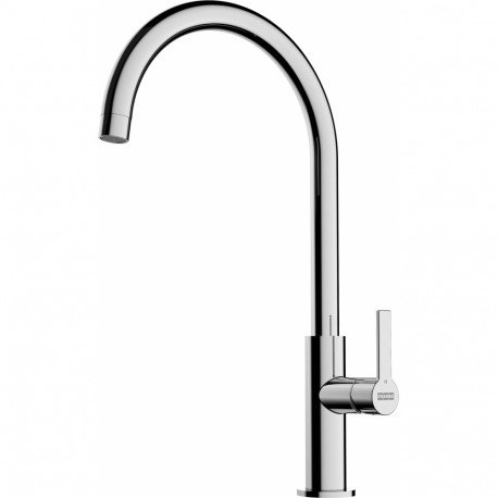 Grifo de cocina FRANKE. 115.0728.384.Maris Slim J Swivel HP cromado, Negro, extraible. Sobre encimera