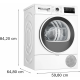 Secadora Bomba de calor BOSCH WTR85V00ES, 8 Kg, Blanco,  .Clase D