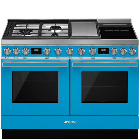 Cocina horno eléctrico SMEG CPF120IGMPT, Más de 4 zonas, Azul Zona Gigante