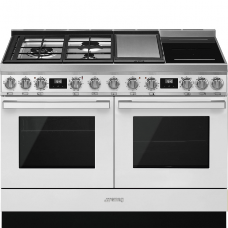 Cocina horno eléctrico SMEG CPF120IGMPWH, Más de 4 zonas, Blanco Zona Gigante