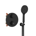 Grifo GME. 3083. CONJUNTO EMPOTRAR 2/3 FUN. TERMOSTATICO ROUND NERO