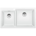 Fregadero sobre encimera BLANCO PLEON 9 BLANCO. 523061. Dos cubetas, Blanco. Para mueble de 90 cm