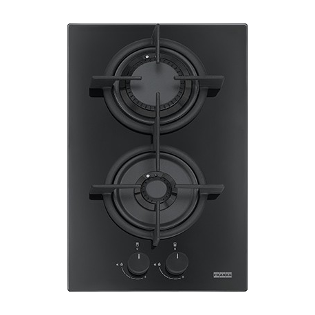 Encimera a gas  FRANKE CRYSTAL FHCR 302 2G HE BK C, 2 zonas, Negro, Zona Gigante