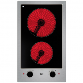 Encimera modular TEKA EFX 30.1 2H, 2 zonas, Negro, acabado biselado