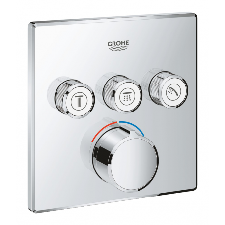 Grifo de ducha  GROHE 29149000 Mezclador SmartControl 3, cuadrado, Cromo Sistemas de ducha