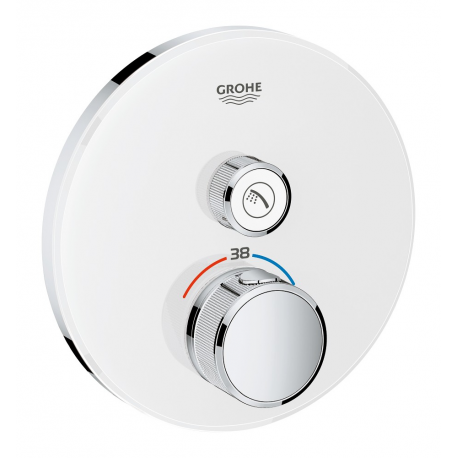 Grifo de ducha  GROHE 29150LS0 Termostato SmartControl 1, cristal blanco redondo, Blanco, termostatico Sistemas de ducha