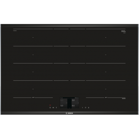 Encimera vitrocerámica BOSCH PXY875KW1E, Flexible, Negro, acabado premium Sin zona gigante
