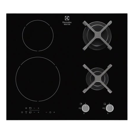 Encimera mixta ELECTROLUX EGD6576NOK, 4 zonas, Negro, acabado biselado