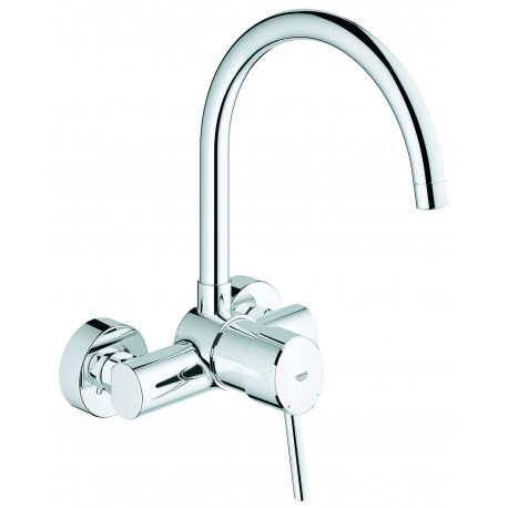 Grifo de cocina GROHE 32667001 CONCETTO FREG.1/2''CAÑO GIRATORIO, Cromo, Mural a