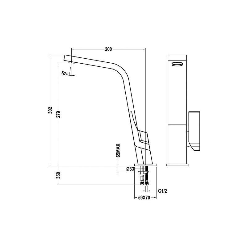 TEKA Grifo de cocina IC 915 BLANCO. 33915020W, Blanco, Sobre encimera