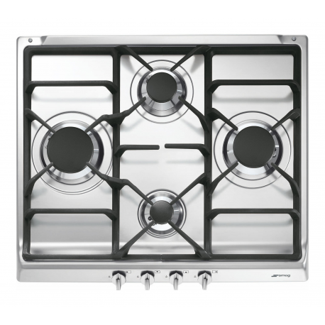 Encimera a gas SMEG S60GHS, 4 zonas, Inoxidable