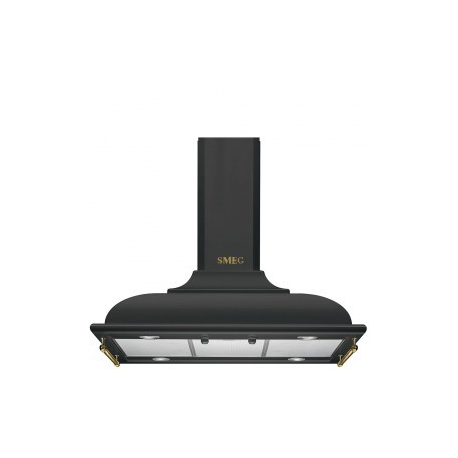 Campana isla SMEG kitcken KCI19AOE, 90 cm, Negro,Clase B