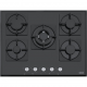 Encimera a gas FRANKE FHNS 705 4G TC BK C, 5 zonas, Negro, acabado biselado, Zona Gigante