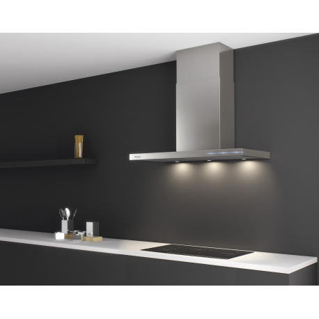 Campana decorativa PANDO P-401/90 IX 1250 ECO SEC, 90 cm, Inoxidable, Clase A+