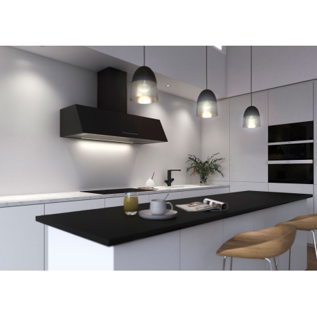 Campana decorativa  PANDO  P-2010/120 NE MATE 850 , 90 cm, Negro, Clase A+