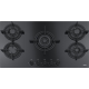 Encimera a gas  FRANKE CRYSTAL FHCR 905 4G TC HE BK C, 5 zonas, Negro, Zona Gigante
