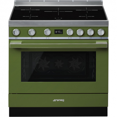 Cocina con horno eléctrico SMEG CPF9IPOG, Más de 4 zonas, Verde agua Clase A+