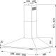 Campana decorativa MEPAMSA PIRAMIDE PLUS 90 X, 90 cm, Inoxidable,. 320.0569.119