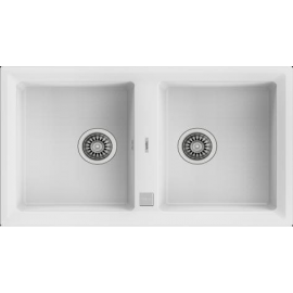 Fregadero sobre encimera TEKA STONE 90 B-TG 2C V.AUTO BLANCO. 115260012. (sustituye a UNIVERSO 90 GT 2C BLANCO)