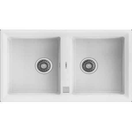 Fregadero sobre encimera TEKA STONE 90 B-TG 2C V.AUTO BLANCO. 115260012. (sustituye a UNIVERSO 90 GT 2C BLANCO)