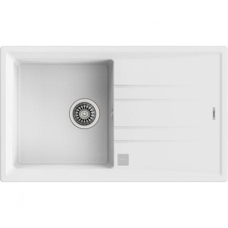 Fregadero sobre encimera TEKA STONE 50 B-TG 1C 1E V.AUTO BLANCO. 115330026. (sustituye a UNIVERSO 45 GT 1C 1E BLANCO)