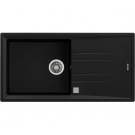 Fregadero sobre encimera TEKA STONE 60 L-TG 1C 1E V.AUTO NEGRO. 115330008. (sustituye a UNIVERSO 60 GT 1½C 1E NEGRO METALICO)