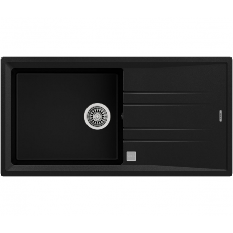 Fregadero sobre encimera TEKA STONE 60 L-TG 1C 1E V.AUTO NEGRO. 115330008. (sustituye a UNIVERSO 60 GT 1½C 1E NEGRO METALICO)